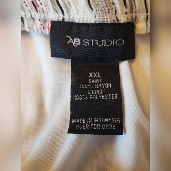 AB STUDIO Striped Button-Front Midi Skirt - Picture 5 of 6